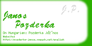 janos pozderka business card